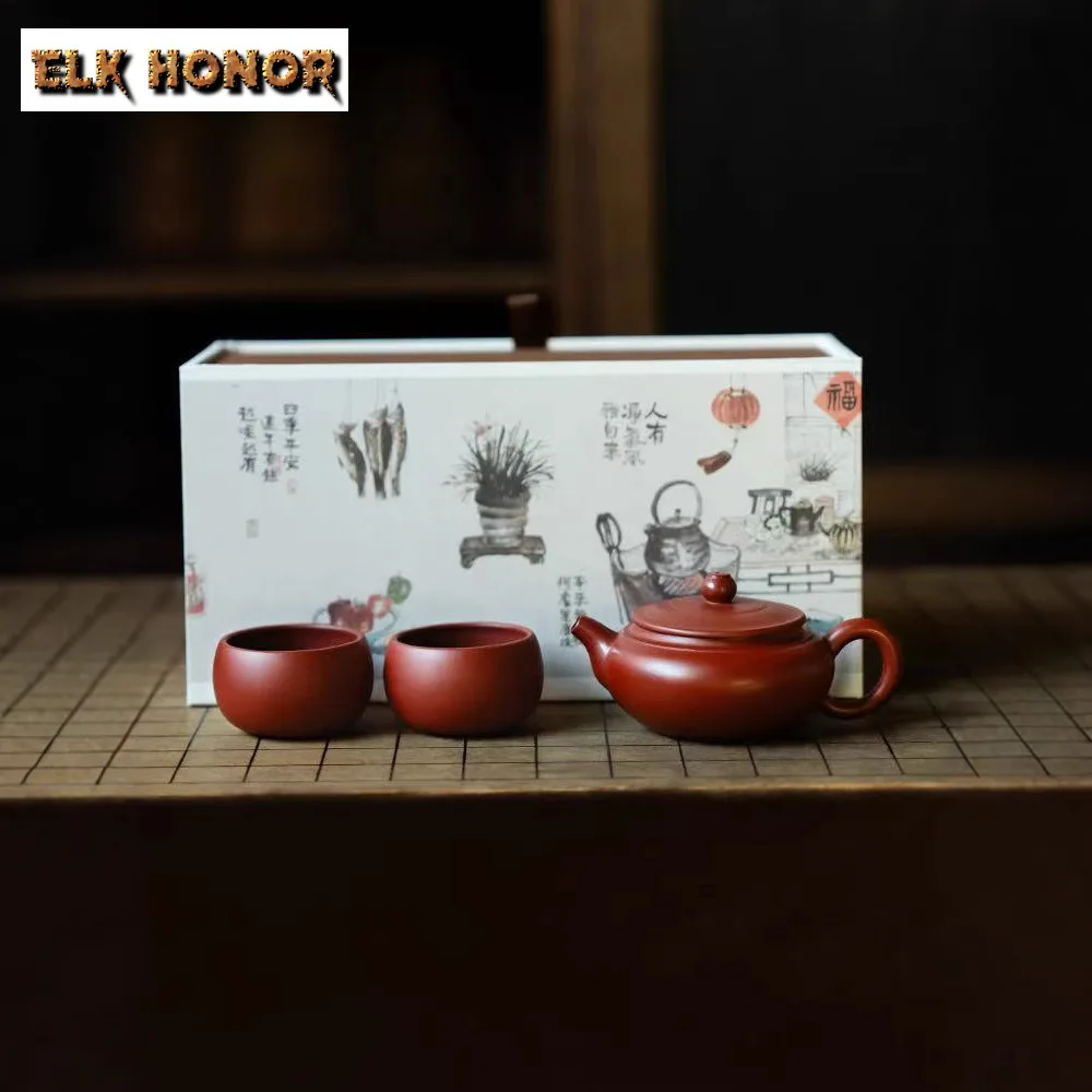 

Purple Clay Zhu Mud Tea Set Complete Set Retro Gaiwan Tea Ceremony Set Tea Maker Teapot And Tea Cup Set Cha Equipment Ornaments