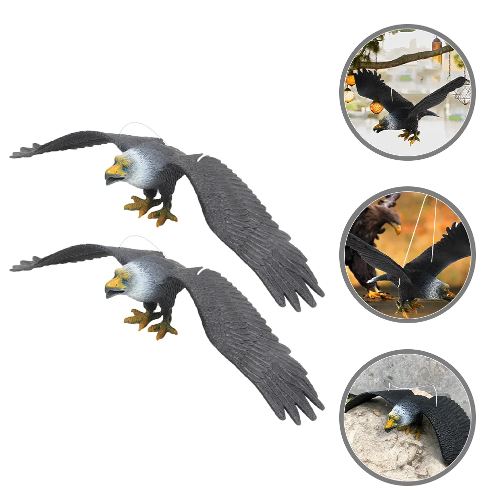 

2 Pcs Garden Hanging Ornament Birdemic DIY Yard Pendant Decorative Eagle Deterrent