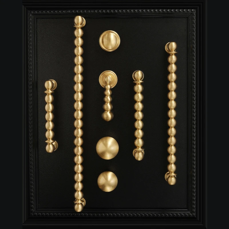 French Globe Strand Furniture Handles Golden Bedroom Wardrobe Door Handles Brass Kitchen Cabinet Handles Shoe Cabinets Pulls
