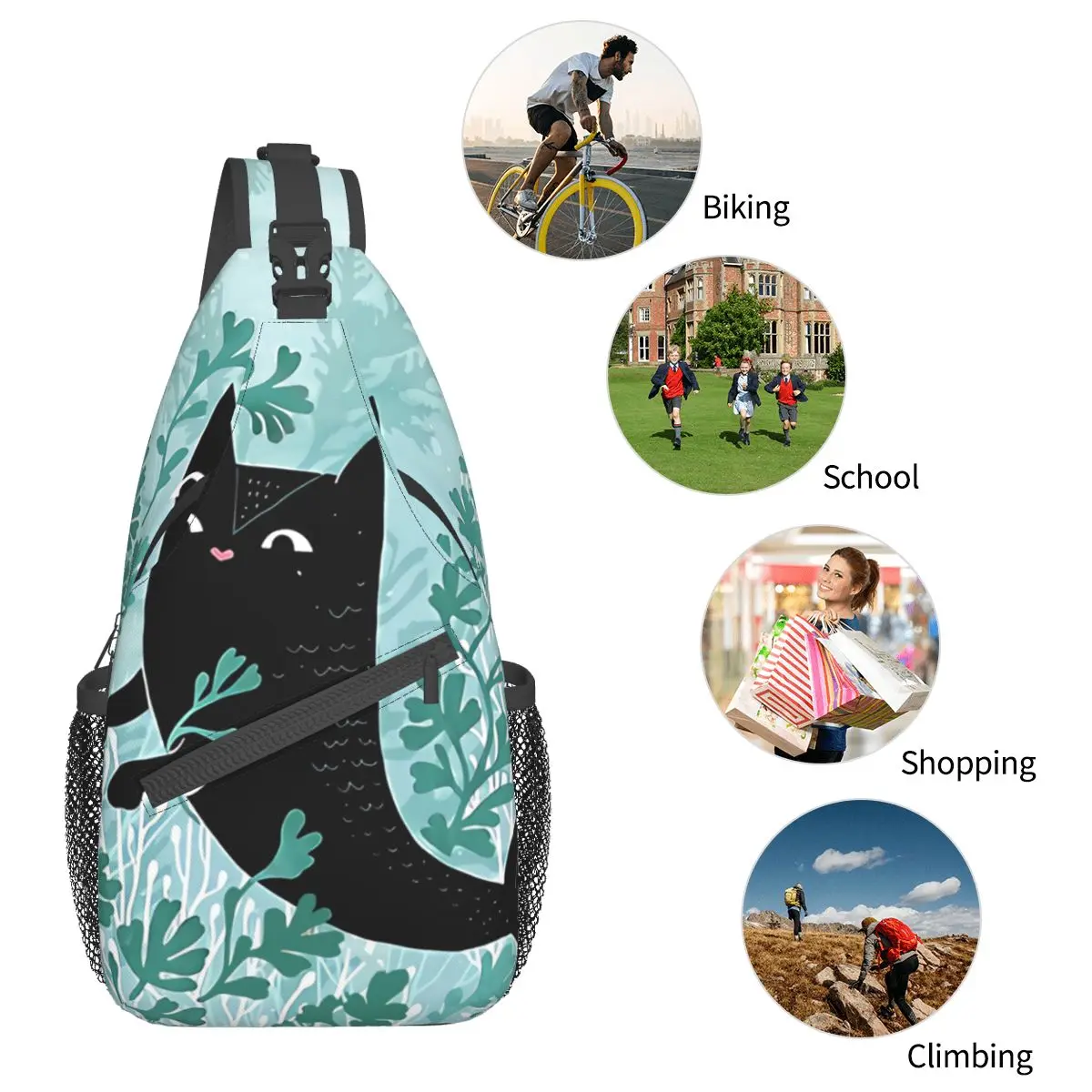 Unterwasser Cross body Brusttaschen Katzen taschen Travel Pack Messenger Teens Umhängetasche Unisex