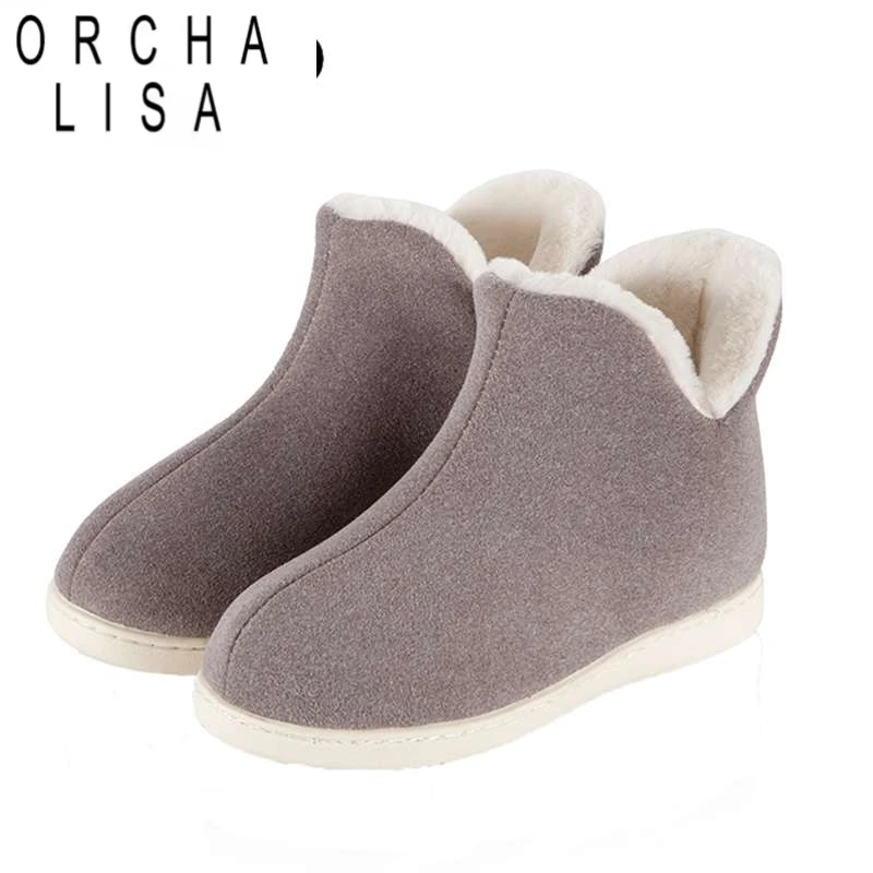 

ORCHA LISA/женские плюшевые тапочки, домашние высокие туфли, большой размер 45, тапочки на плоской подошве, женская зимняя обувь, тапочки sapatos mujer