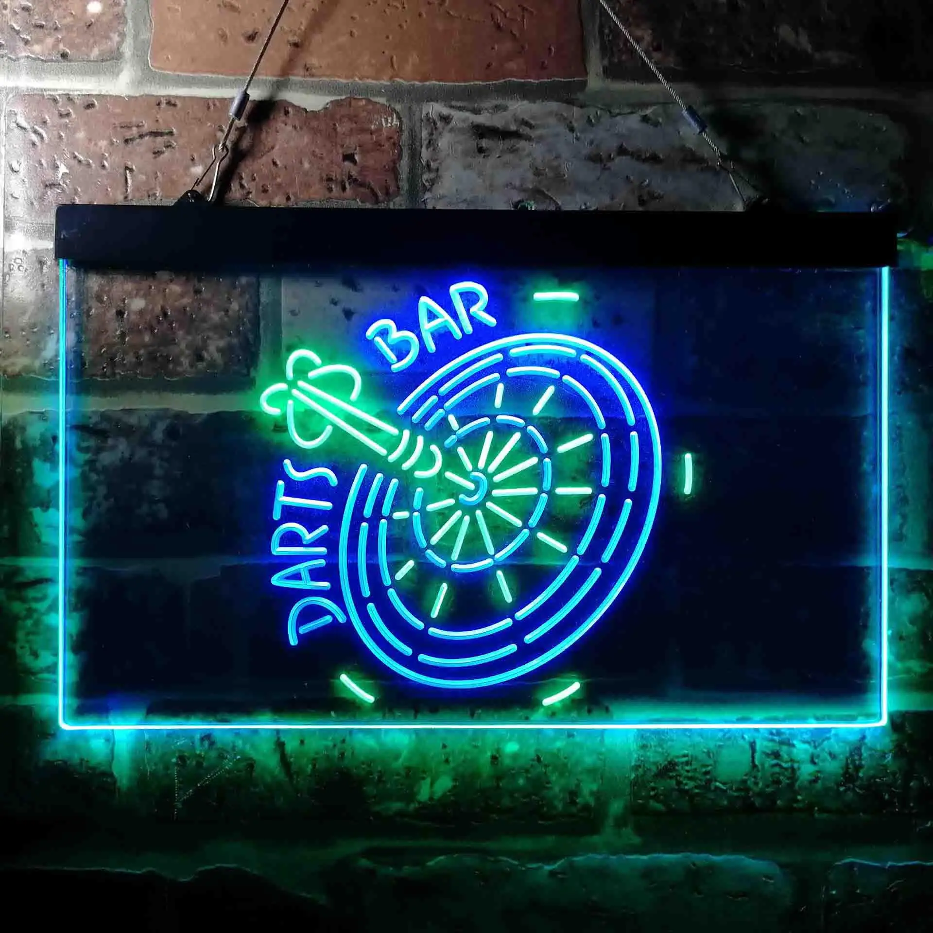 Darts Bar. Dartboard Dual Color Led Neon Sign st6-i3682
