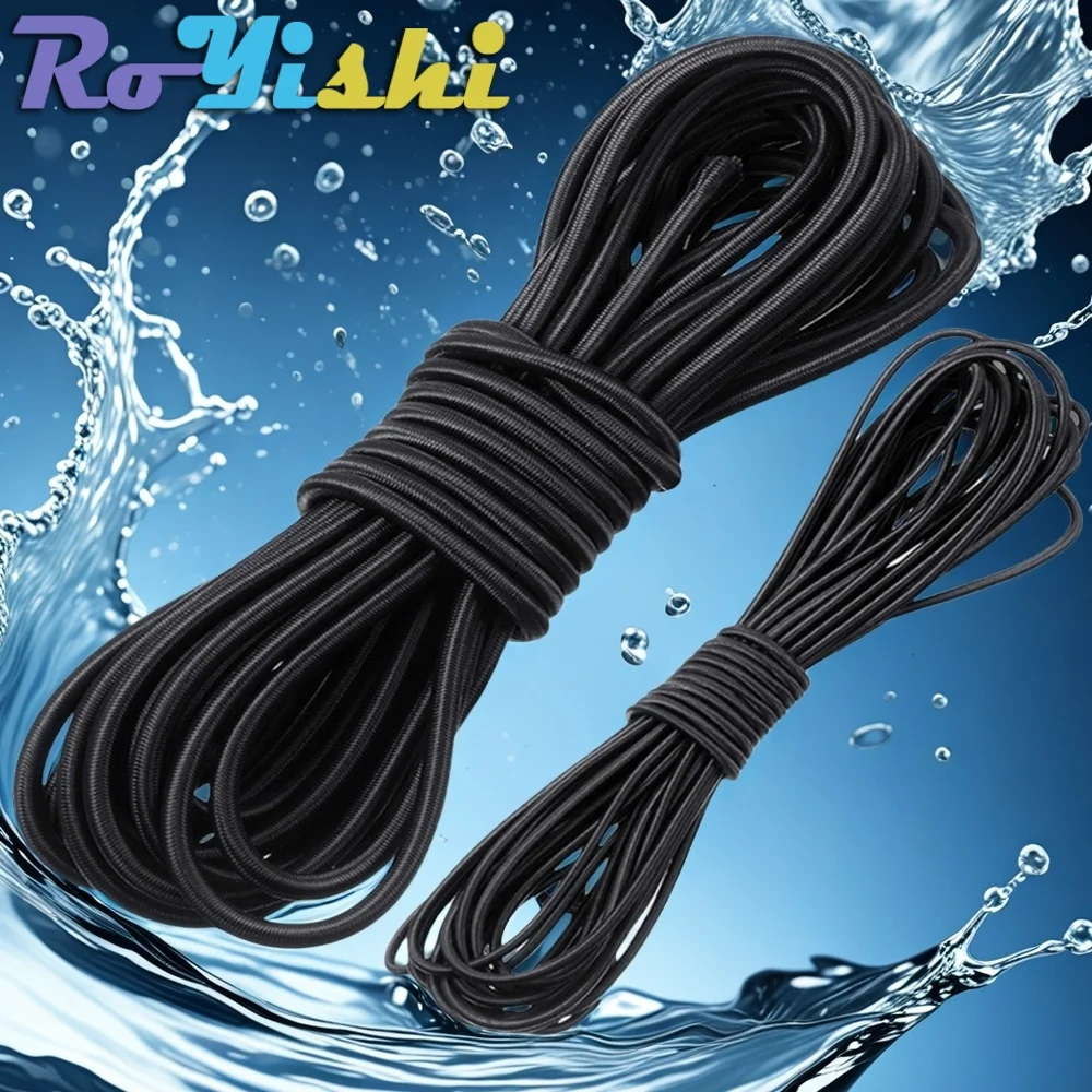 

10 м 2,5-8 мм прочный эластичный шнур, черный, высококачественный эластичный шнур, резиновый ремень, швейная одежда, поделки, аксессуары для шитья своими руками, ленты