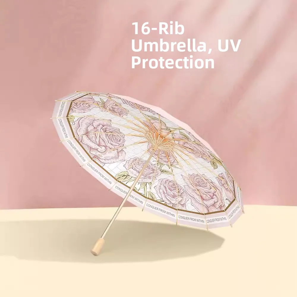

Retro Large Umbrella Women's Sun Protection UV Protection Sun And Rain Dual Purpose Lightweight Business Gifts