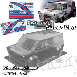 1/10 Super Van szerokie ciało RC PC ciała powłoki abażur 190mm szerokość przezroczysty drift touring ciała powłoki dla RC hsp hpi trax Tamiya