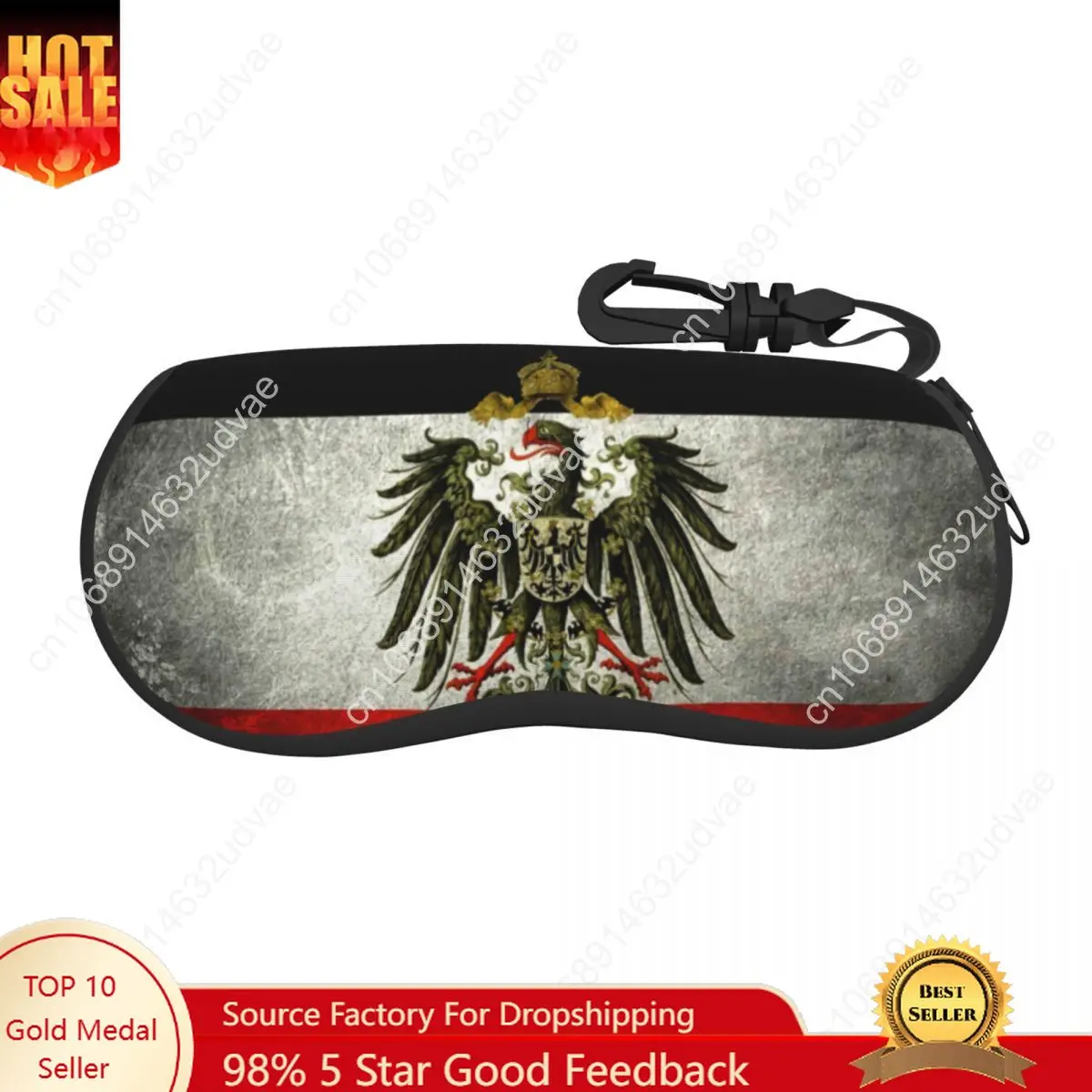 

Custom German Empire Flag Germany Glasses Case Fashion Shell Eyeglasses Case Sunglasses Box