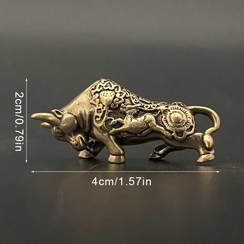 Estatua de latón de la suerte para decoración del hogar, estatuilla en miniatura de animales de cobre, trae riqueza, artesanías de decoración de escritorio de oficina