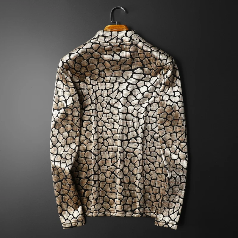 3D Leopard Print Mens Designer Clothes Slim Long Sleeve T-Shirts Winter Quality Thick Velvet Smooth Comfortable Luxury Camisetas