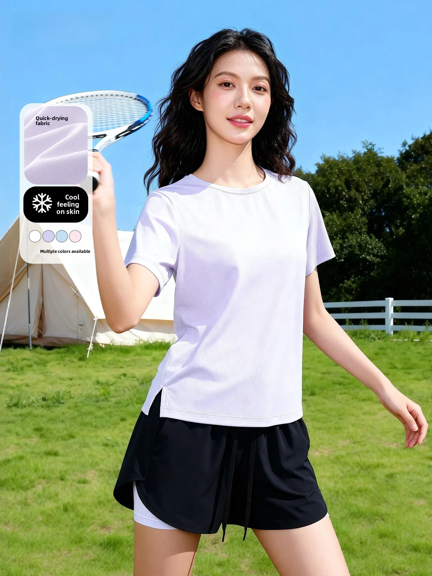 

Женский спортивный комплект Bal: быстросохнущая одежда для бега, йоги и фитнеса, повседневный комплект из двух предметов с высокой талией, смесь полиэстера, нейлона и спандекса