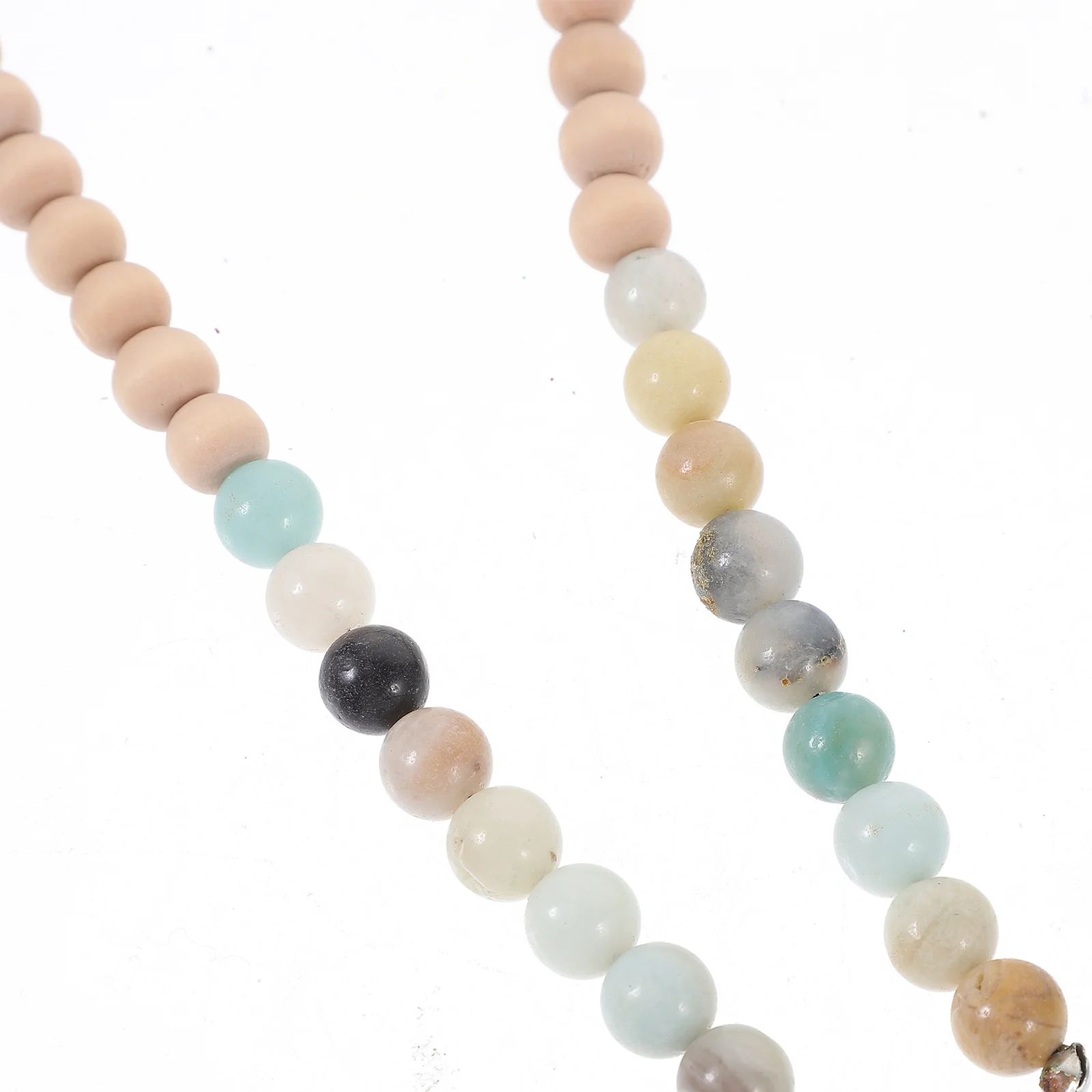 

Beaded Lanyard for Id Badges Wooden Gemstone Wear Resistant Badge Holder Necklace Keychain Portable Hanging Rope