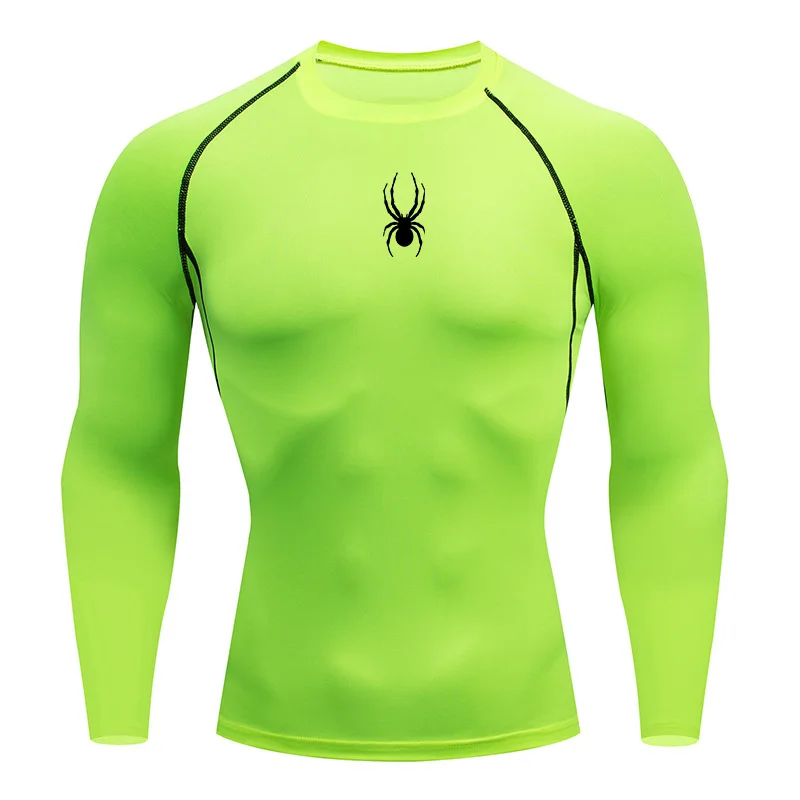 Men's long sleeved fitness T-shirt sportswear for spring and autumn outdoor sports running top, gym compression dry quick drying