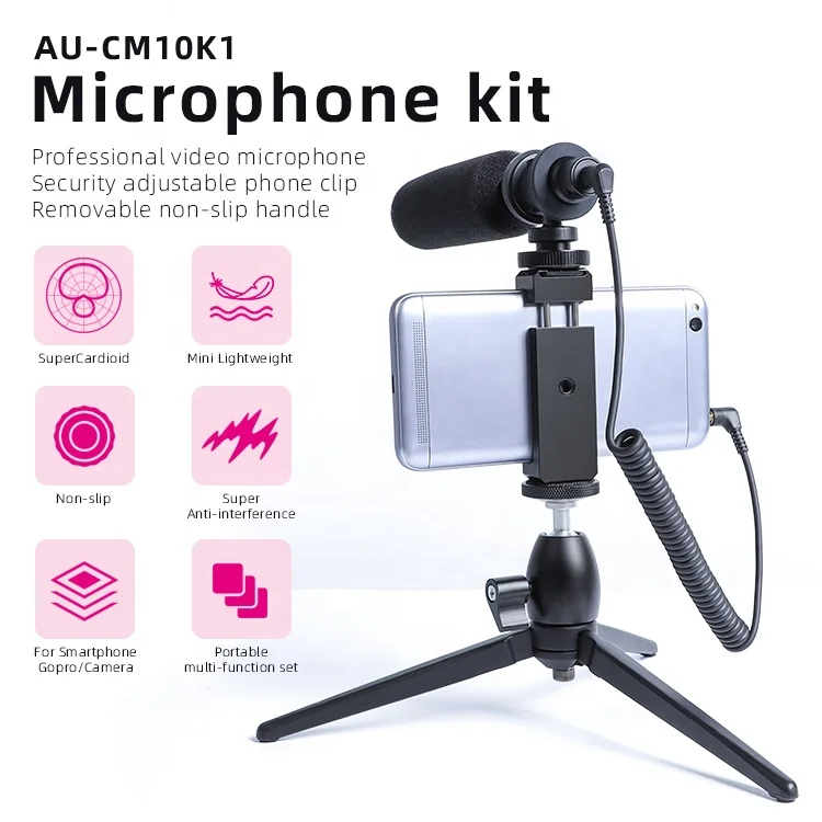 MAONO Hypercardioid Mobile phone holder video Live broadcast vlog Microphone