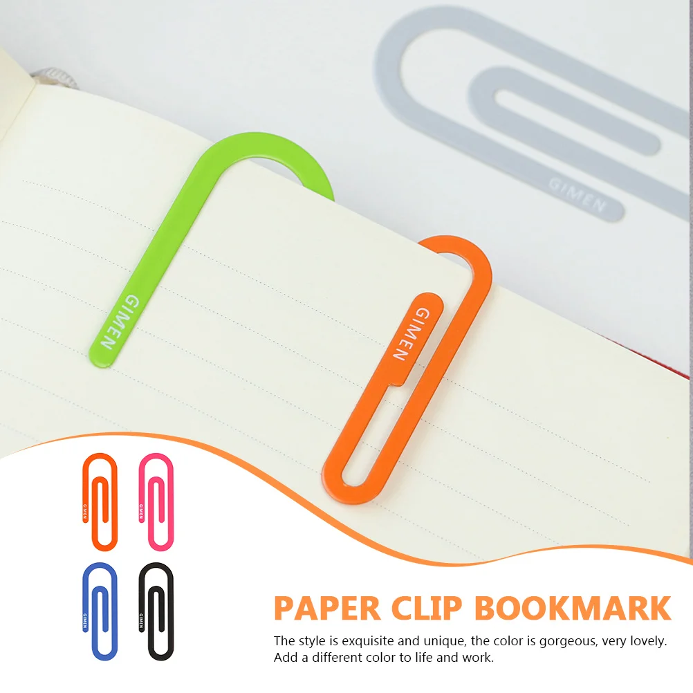 4 Pcs Bookmarks Paperclip Portable Clips Iron Stationery Paperclips Exquisite Multi-function File Lovely Clamps Student
