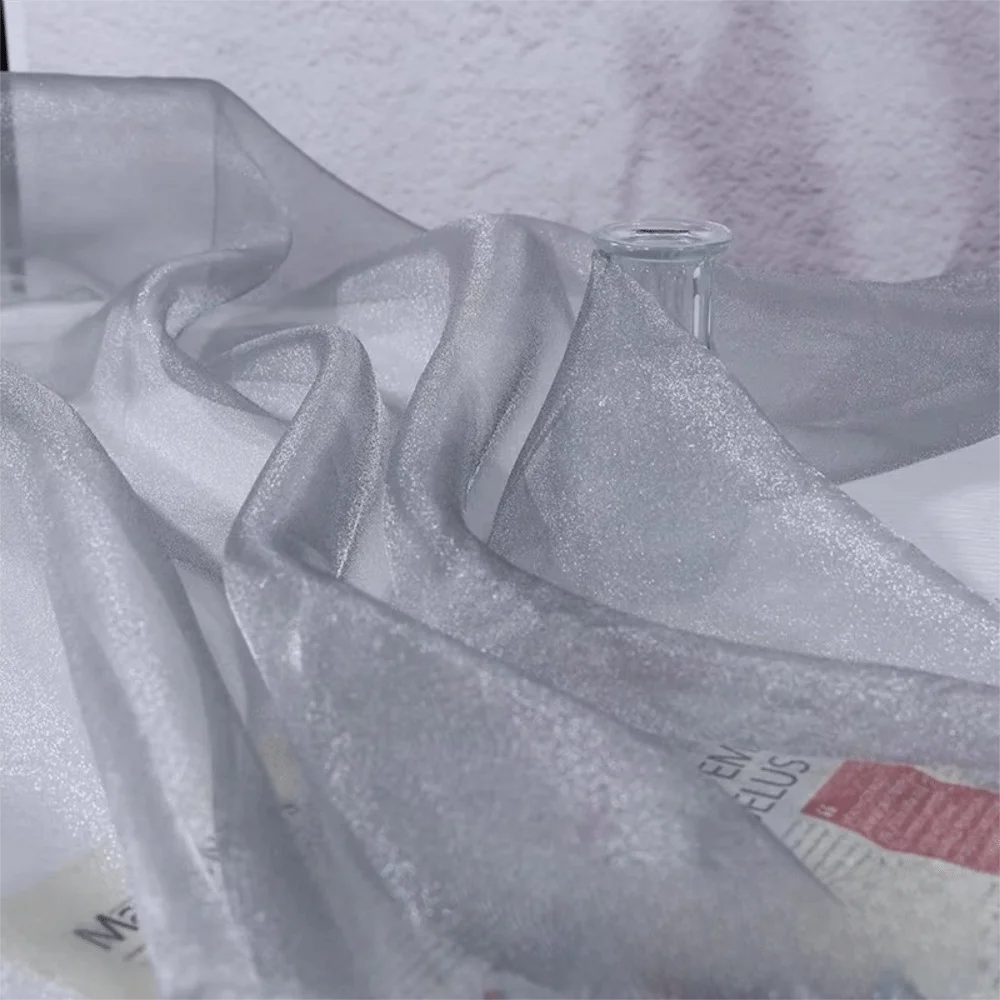 

1 м/20 м * 140 см блестящая ткань из органзы, мягкая тюлевая ткань ручной работы, блестящие материалы «сделай сам», флуоресцентная ткань из органзы