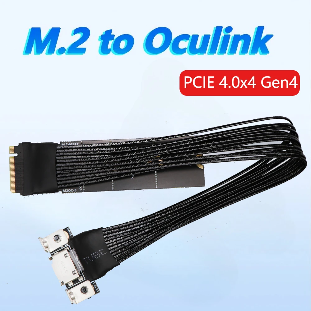 

Silver-Plated Cable M.2 To OCuLink 4i M.2 M Key NVME SSD To SFF-8611 Adapter PCIe 4.0 X4 64Gbps for PC Desktop External GPU Dock