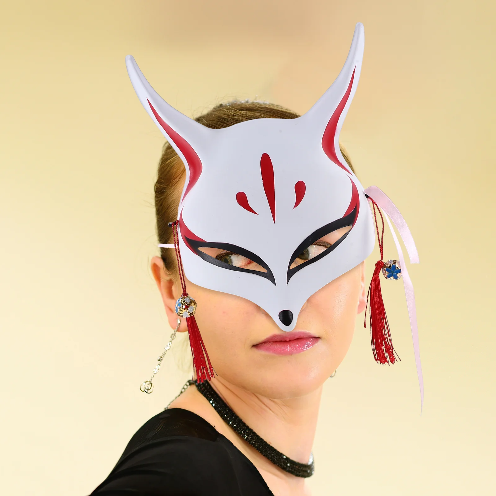 

Japanese Fox Mask Plastic Animal Cosplay Mask for Halloween Masquerade Carnival Costume Party Fox Masks Prop Cosplay Masks