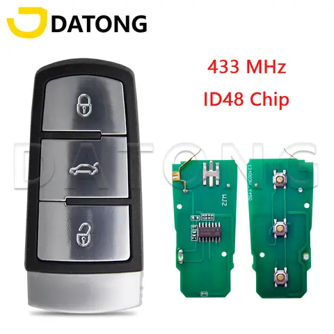 Datong World 3C0959752BA ID48 Chip 433MHz Half Smart Car Remote Control Key For VW VolksWagen Passat B6 3C B7 Magotan CC