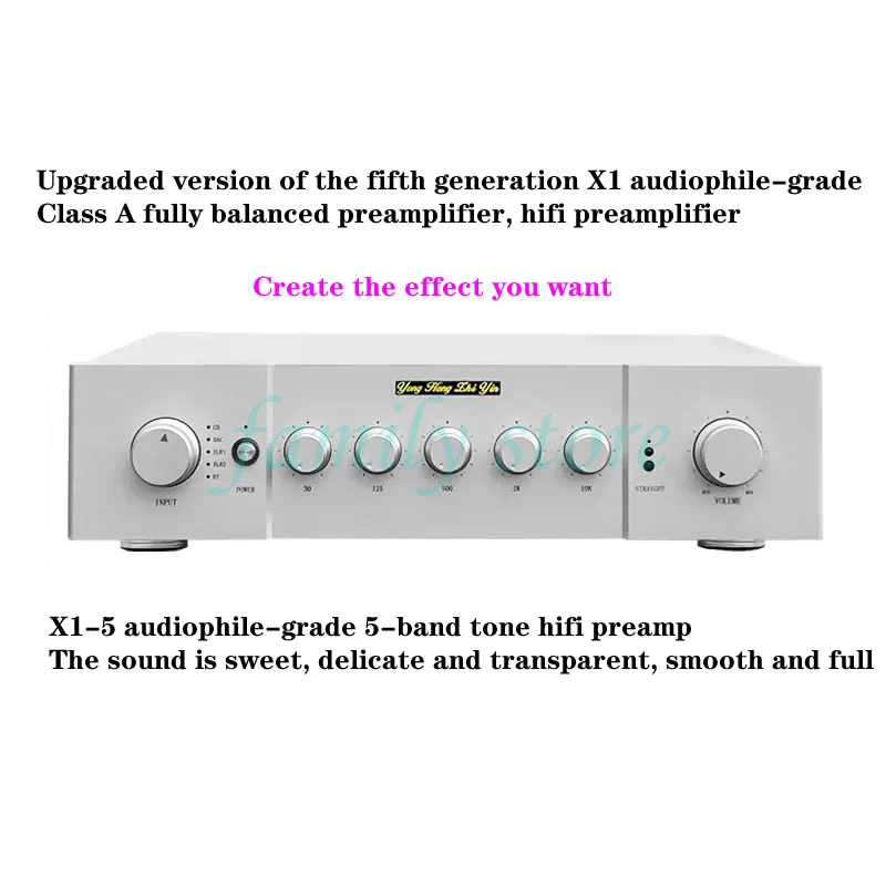 

True balanced design, Class A fully balanced preamplifier X1, five-band tone, 5.2 Bluetooth, E SS9038 decoding