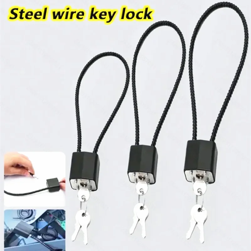 Soft Steel Wire Rope Helmet Lock, Electric Bicycle Long Padlock, Anti-Theft Lock for Locker Doors, Suitable for Dormitories, Warehouses, Iron Gates, Gyms, Lockers, Luggage, Toolboxes, Rust-Proof and Waterproof Padlock