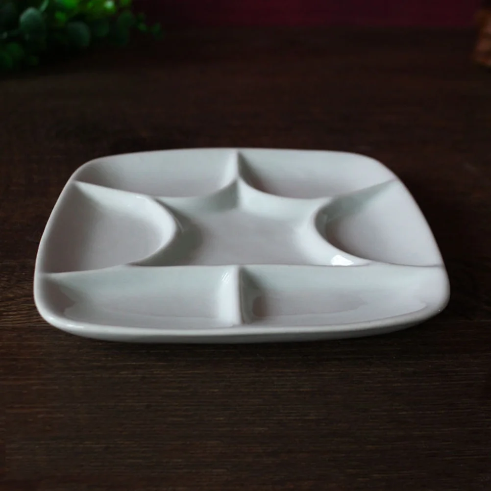 

Durable Ceramic Palette White 6inch Square 7 Wells Paint Tray for Watercolor Acrylic Gouache Oil Painting Artist