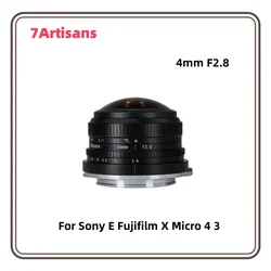 7Artisans 4 mm F2.8 225 ° Ultra Brede APS-C Circulaire Fisheye MF Prime Lens Voor Sony E ZVE10 Fujifilm X X-Pro1 X-A10 Micro 4/3 EPM1