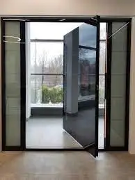 Pivot Doors Wooden Steel Glass Modern Design Weatherproof & Soundproof External Main Door