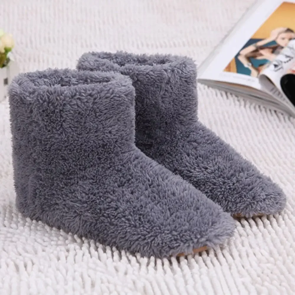 

Autumn Winter Coral Fleece Washable Rubber Electric Slipper Snow Boots USB Electric Heating Shoes Electric Heated Shoes