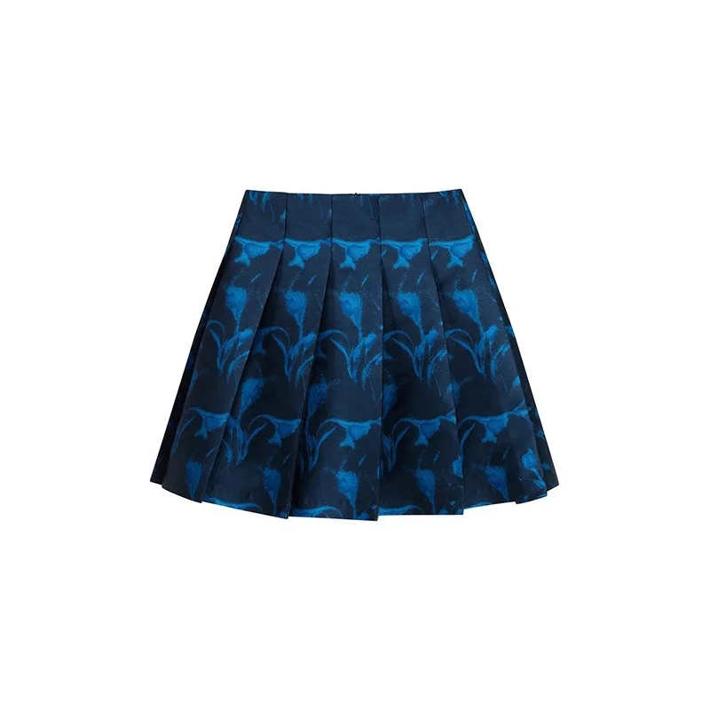 Elegant and stylish pleated skirt with floral patterns for early autumn 2025 y2k clothes