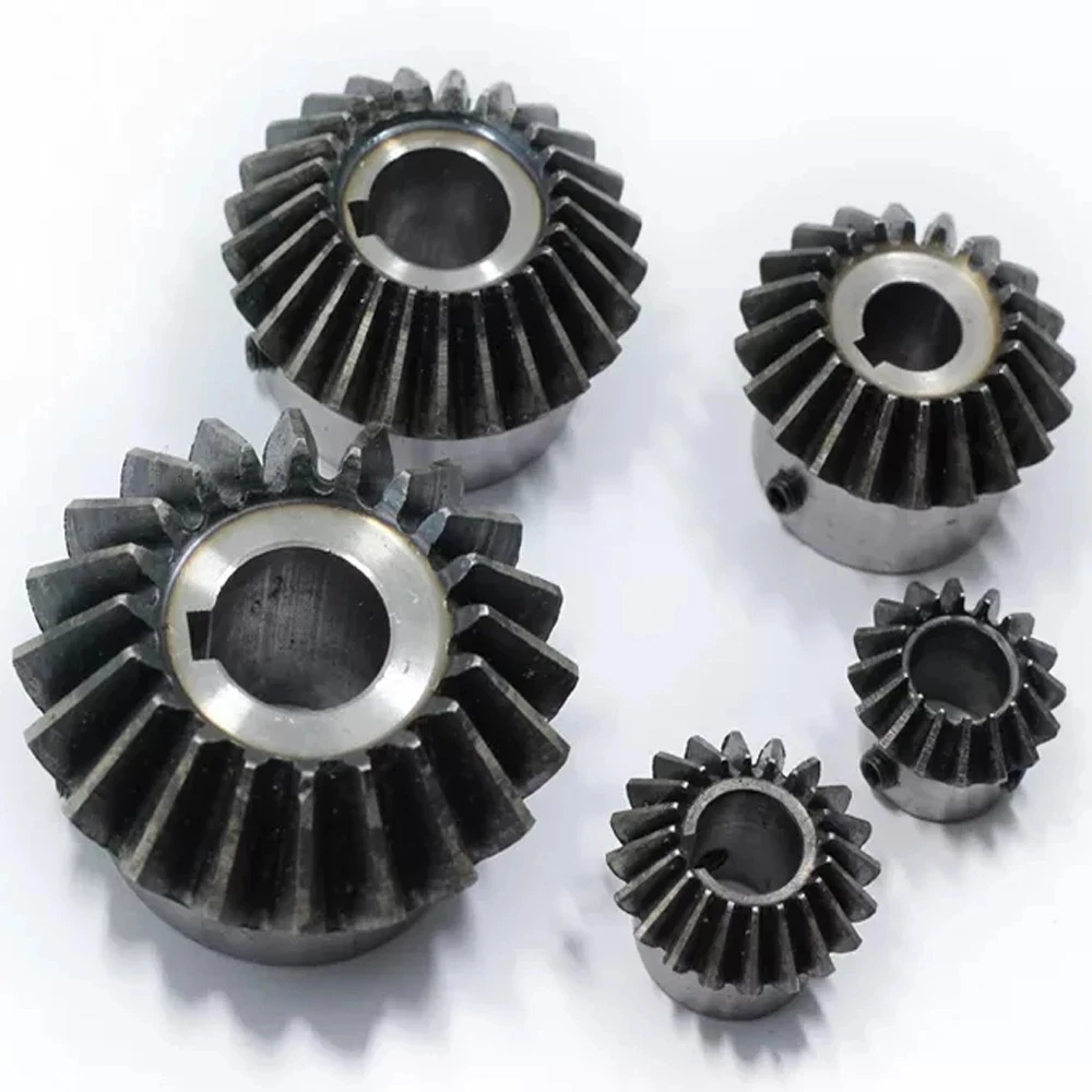 Bevel Gear 1.5M 16Teeth inner hole 6/8/10/12 mm gear 90 degrees meshing angle Steel Gears Screw Hole M5 2pcs