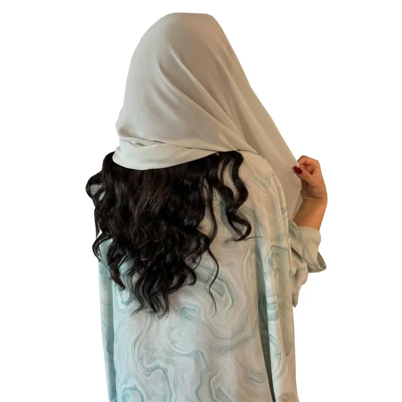 Robe Cardigan avec foulard pour femmes, mode musulmane Abaya, veste imprimée en mousseline de soie, Robe de dubaï du moyen-orient