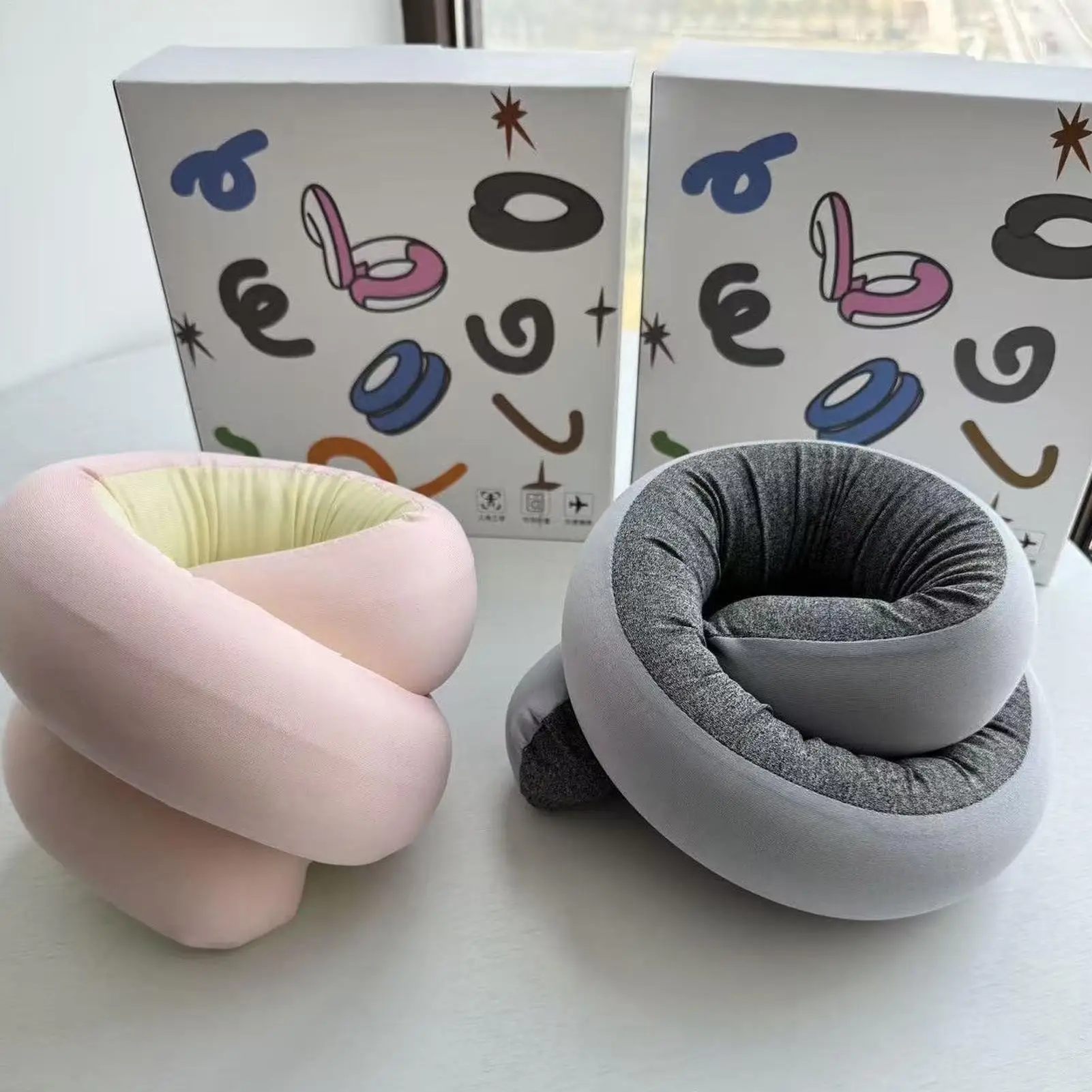 Neck Pillow Airplane Spiral Support Headrest Pad Travel Neck Pillows For Airplanes For Car Sleeping Back Chair Office Sleep Rest