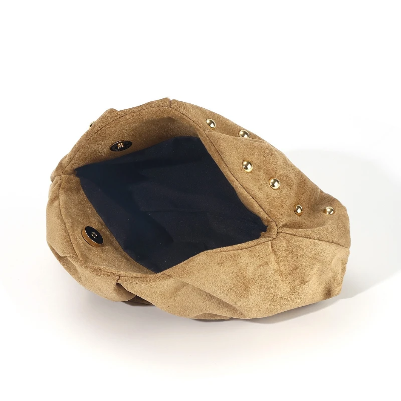 الشتاء موضة الجلد المدبوغ مساء مخلب العصرية الذهب مسمار الديكور مطوية زلابية سحابة أكياس تنوعا المرأة حقائب اليد الساتان محفظة #5