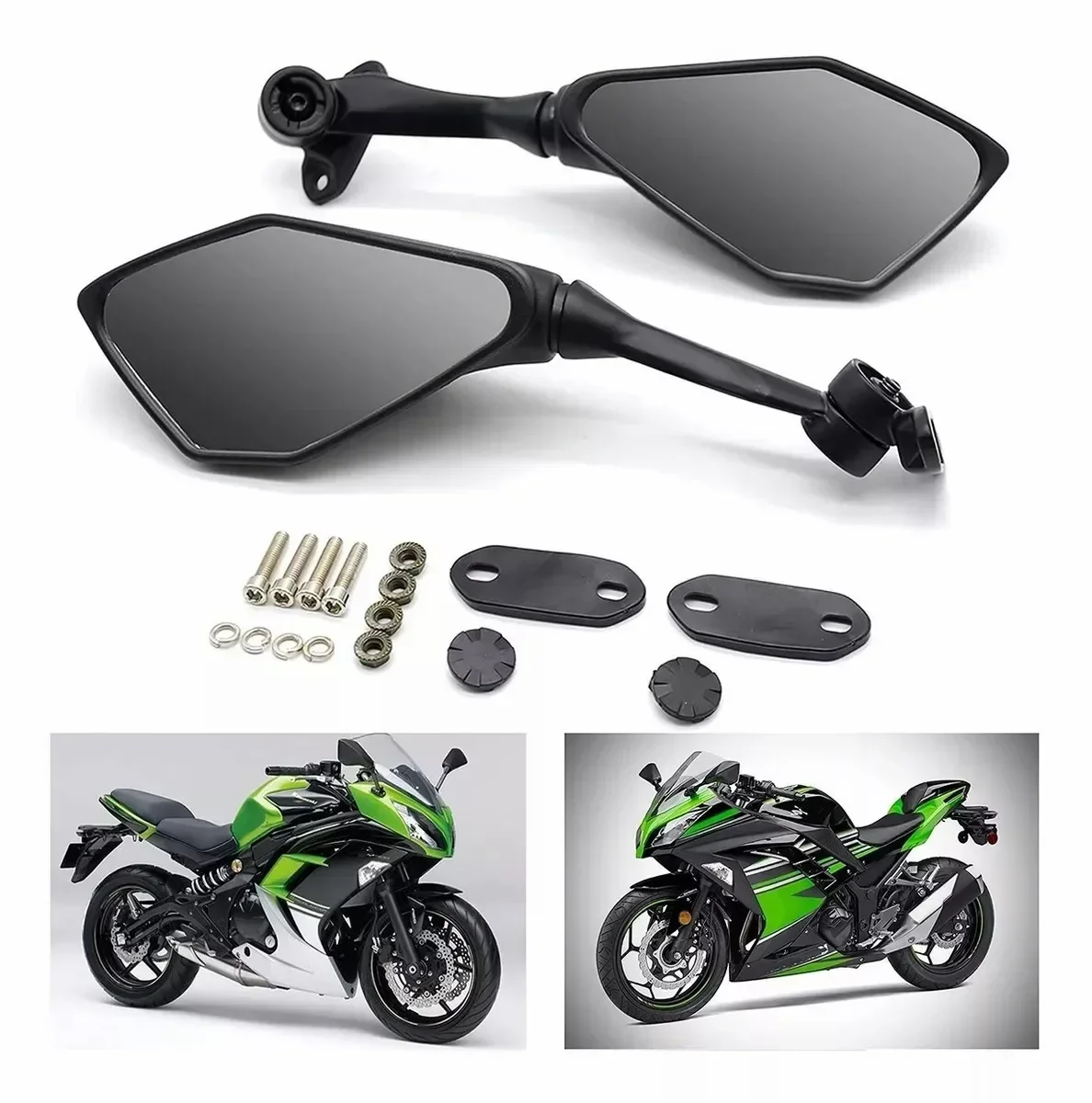 

Motorcycle Folding Rearview Mirrors Sport Bike Rear View For Kawasaki Ninja 300 400 250sl ZX6R ZX636 2009-2022