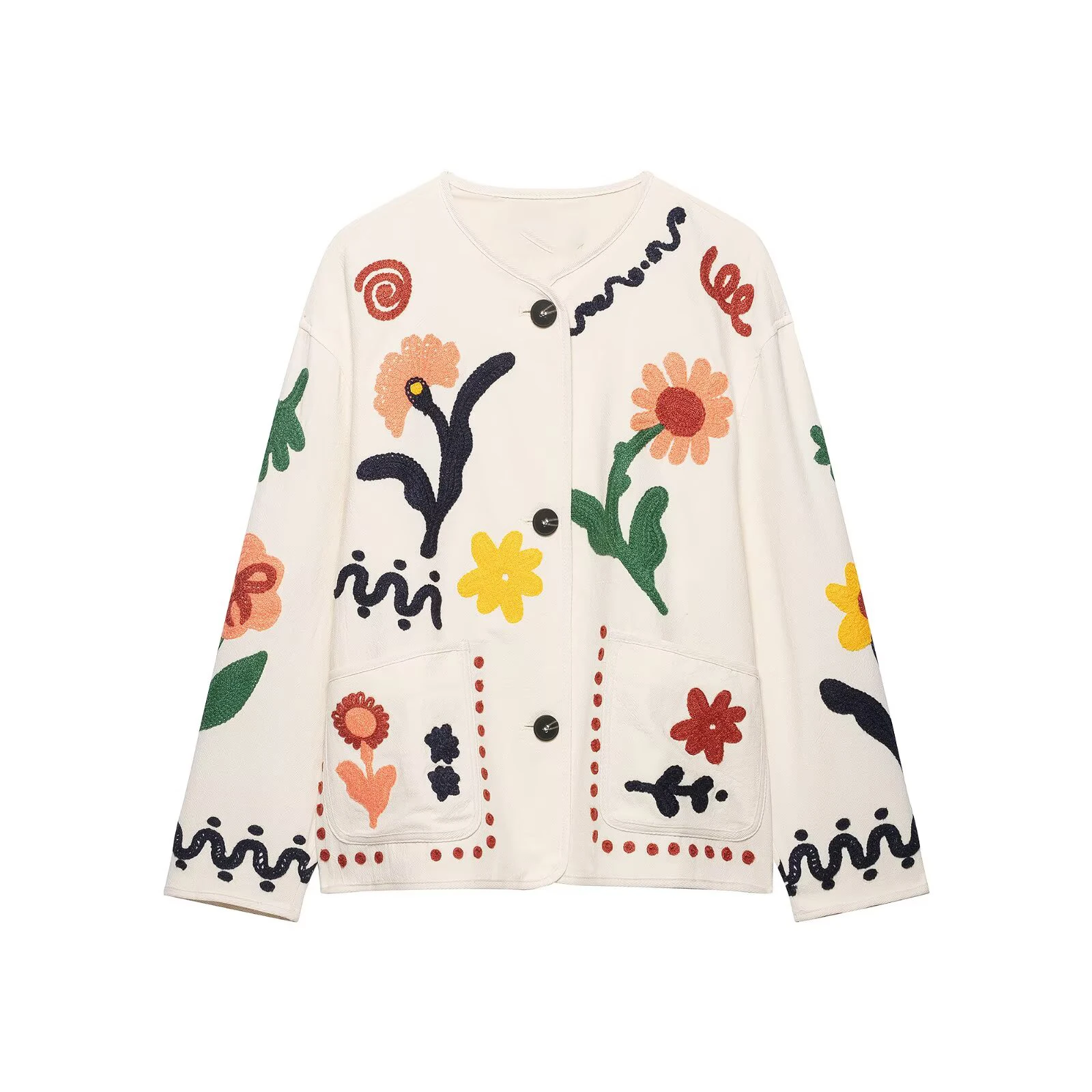 KONDALA Vintage Mode 2026 Elegante Damenjacke mit Blumenstickerei Lässige Moderne Schicke Damen-Streetwear Herbst Mujer Oberbekleidung – Detail 16