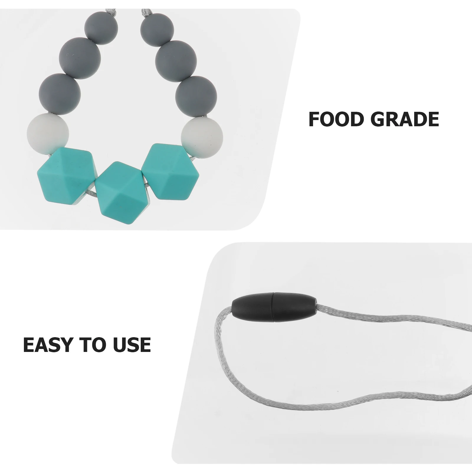 

Silicone Teething for Mom Baby Beads Food Grade Teethers Molar Necklace Non Toxic Silicone Teething Necklace Durable
