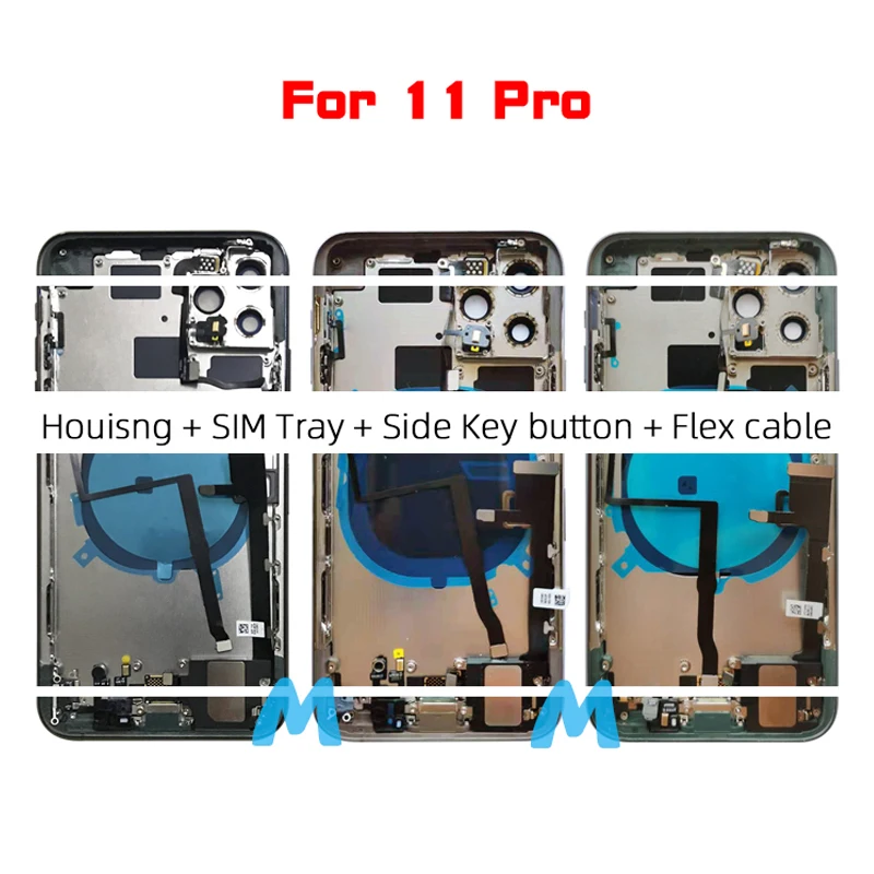 

HighQuality Full Back Cover For Iphone 11 Pro 11Pro Battery Middle Chassis Frame Housing Assembly Door Rear with Flex Cable