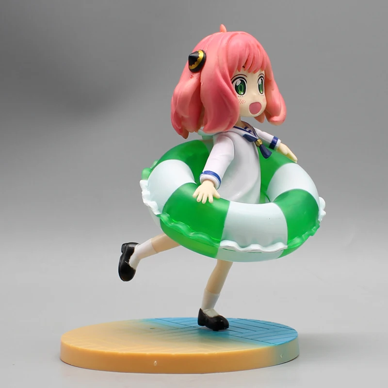 New Spy×Family Anime Figure Anya Forger Gk Summer Swimming Circle Beach Pvc Model Ornaments Anime Collection Toys Around Gifts