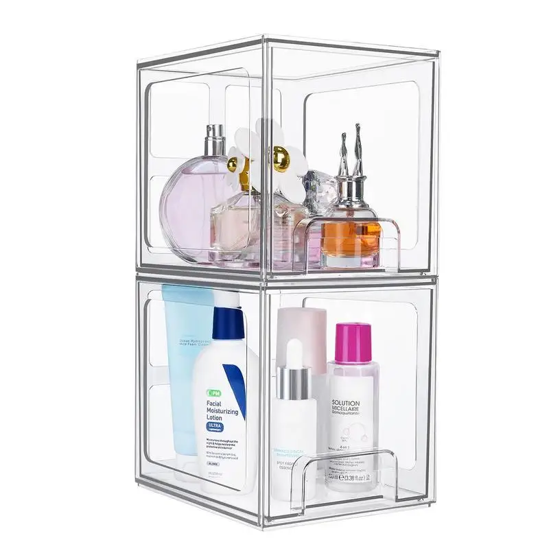 

Transparent Tabletop Makeup Organizer Box Storage Bins For Makeup Cosmetic Organizer Drawer Vanity Storage Organizer bins