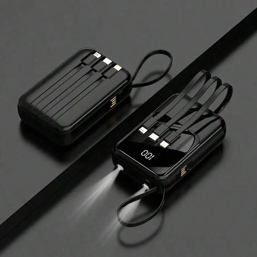 

GAWFOLK Fast Charging Portable Power Supply Power Bank With Built-In Cables 2026 Upgrade 10000mAh Portable Charger Power Bank PD20w Fast Charging Comes With Flashlight, Fast Charging Portable Phone Charger Compatible With Iphone/Android Suitable For Summe