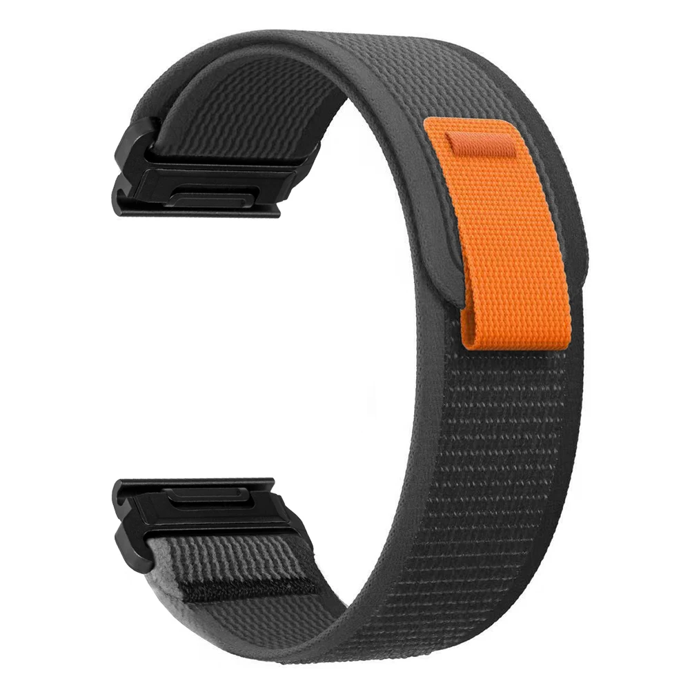 

For Garmin Tactix 7 Pro / Fenix 7X / Fenix 6X Pro 26mm Nylon Watch Band Trail Loop Adjustable Wrist Strap