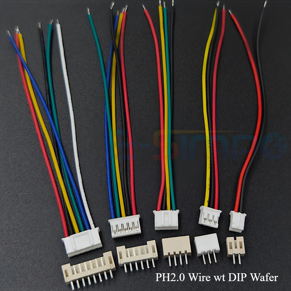 10 مجموعة SH1.0 JST1.25 ZH1.5 PH2.0 XH2.54 موصل من نوع جيه إس تي أنثى الإسكان 10/20/30 سنتيمتر سلك كابل + ذكر دبوس 2/3/4/5/6/7/8/9/10/12P رقاقة #6