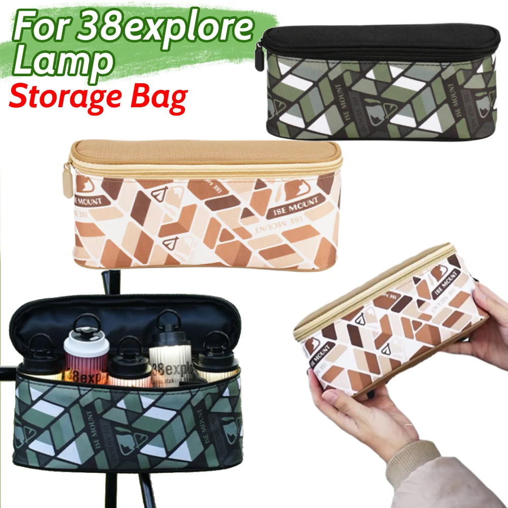 Camping Lamp Storage Bag with Removable Compartments Camping Seasoning Storage Bag Outdoor Lamp Carrying Bag for 38explore Lamp