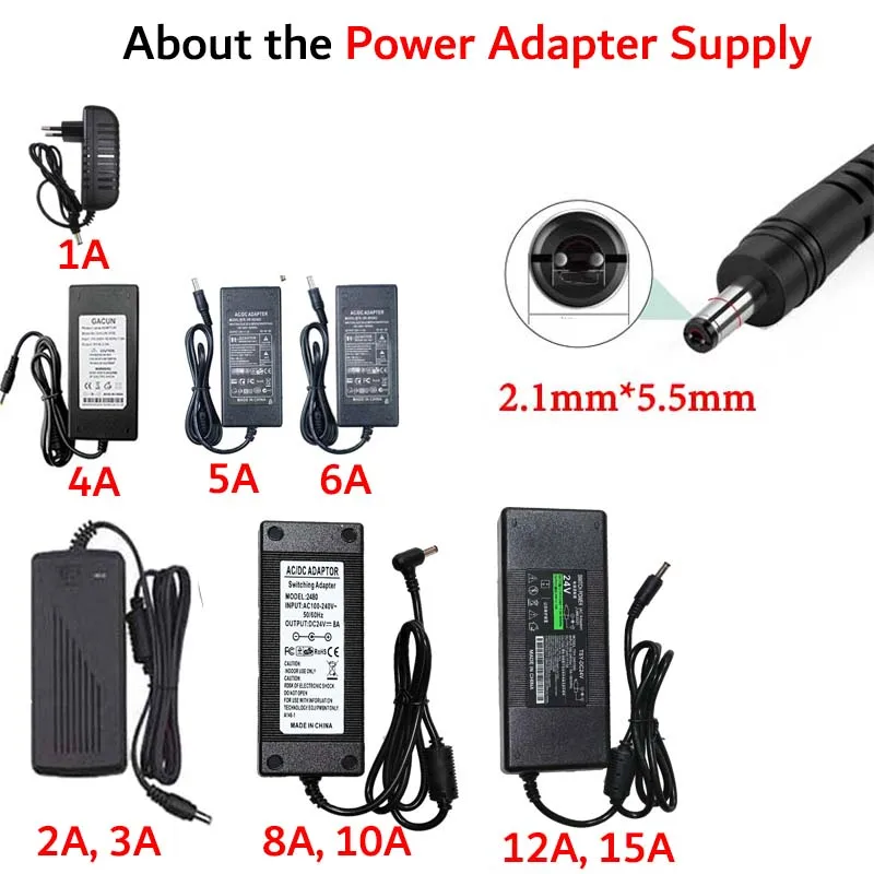 DC 24V Switching Power Supply Standard AC 110V~220V LED Power Adapter 1A 2A 3A 4A 5A 6A 8A 10A 12A 15A Lighting Transformer