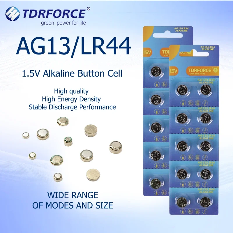 10-200PCS AG13/LR44 Button Batteries 1.5V Alkaline Battery 145mAh Coin Batteries LR1154 for Watches LED Lights Toy