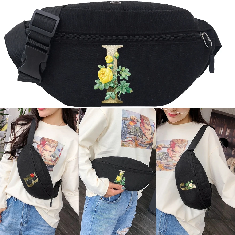 

Women Travel Organizer Printing Zipper Men Outdoor Sport Wallet Card Key Pack Waist Bag Mobile Phone Handbag Gym Canvas Bags