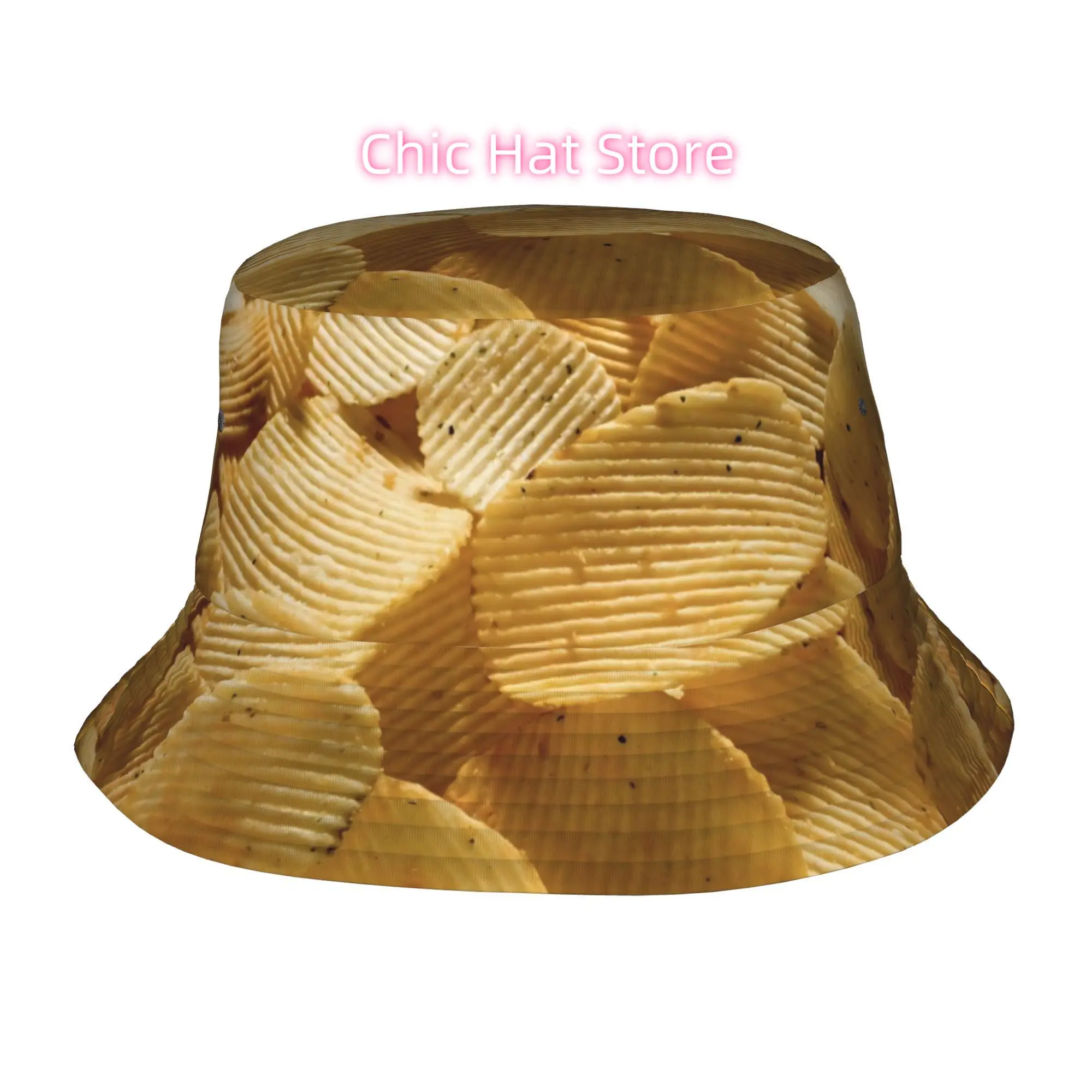 A Single Piece of Fully Printed Chip Pile Fisherman Hat, Suitable for All Genders, Ideal for Outdoor, Trendy Bucket Hat, Making