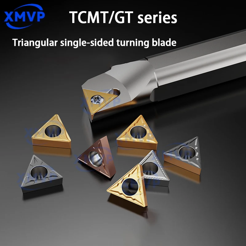 

The CNC small insert TCMT110204 triangular stainless steel special lathe has a single-sided 090204 tool holder