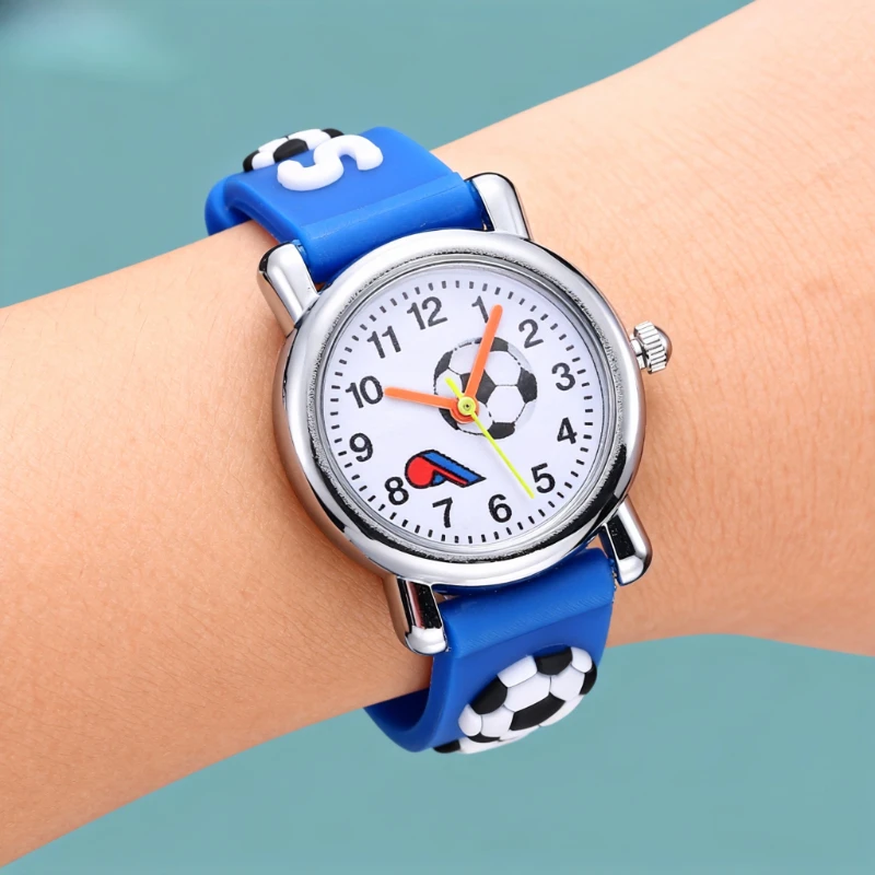

Fashion Cute Cartoon 3D Football Watch Kids Boys Watches Children Watches Silicone Sports Wrist Watch Quartz Clock Gift for Kids