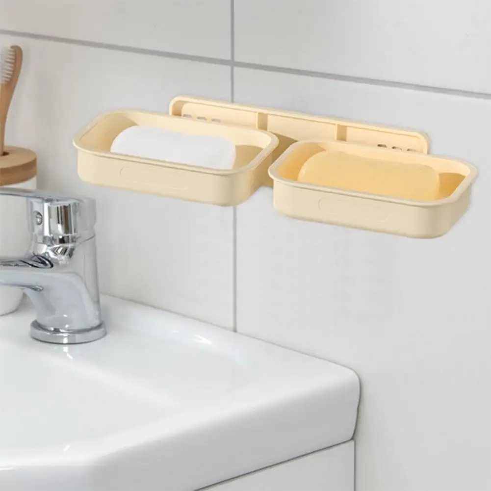 

Non-traceable Paste Soap Dish Water-contamination Prevention Soap Dish Wall Mounted Soap Dish Storage Shelf Light Luxury Style