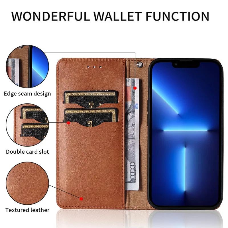 Luxury Wallet Case for iPhone 7 8 6 6S PLUS 13 12 11 Mini Pro X XS Max XR SE 2020 Cards Flip Leather Cover with Strap Phone Bags